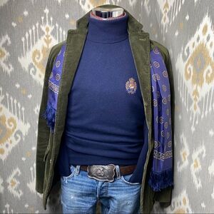 Polo Ralph Lauren Vintage Olive Green Cotton Corduroy Messenger Sport Coat